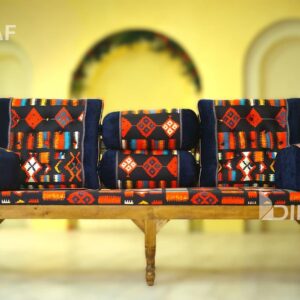 شاه نشین هفت تکه کنار مخمل طرح گبه