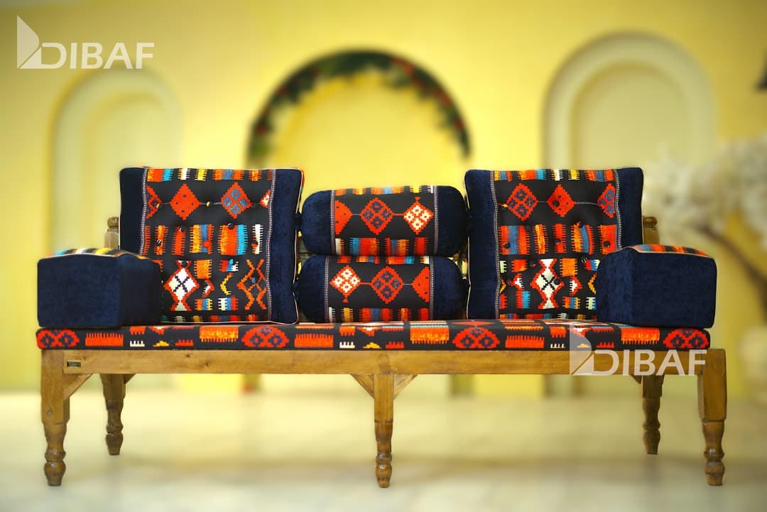 shah-neshin-7-piece-velvet-gabbeh شاه نشین هفت تکه کنار مخمل طرح گبه