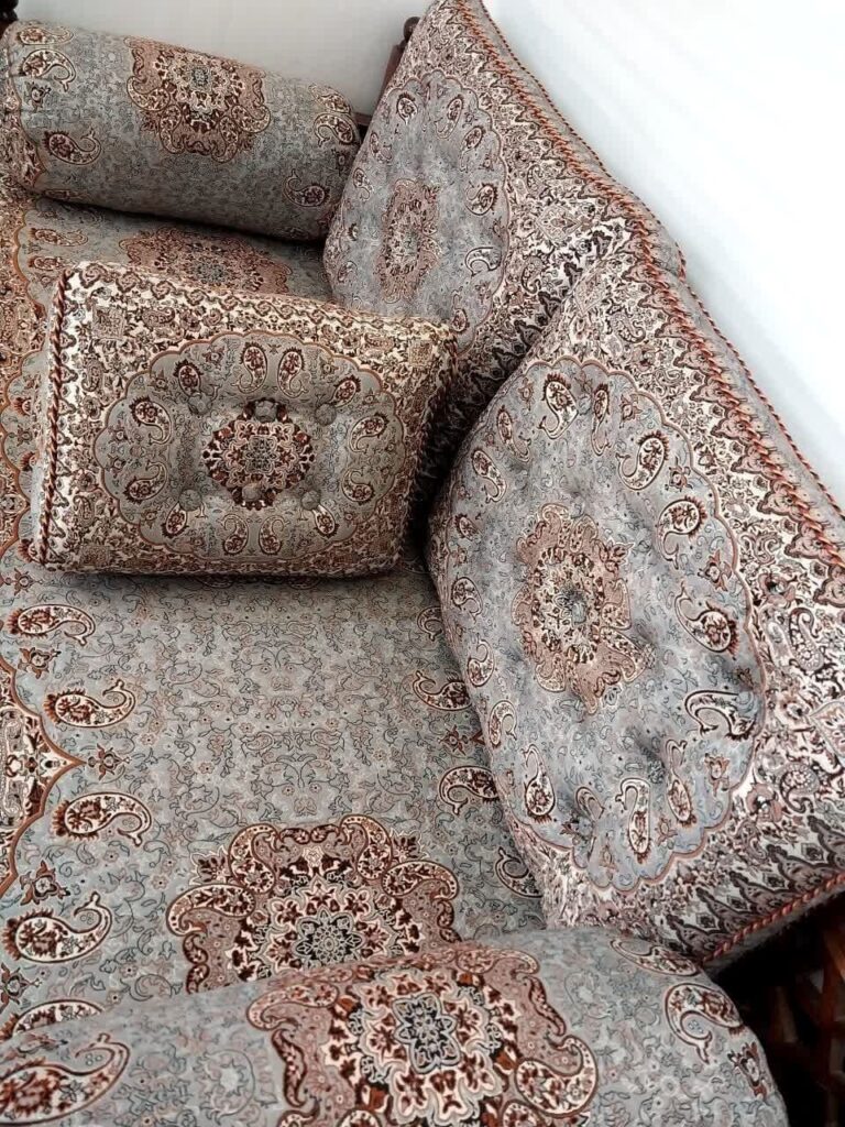 شاه نشین پنج تکه طرح شقایق رنگ قرمز