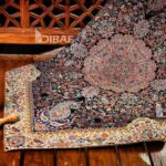 رومیزی ترمه طرح افشار رنگ سرمه ای