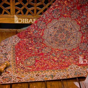 رومیزی ترمه طرح افشار رنگ قرمز