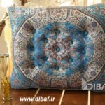 خرید پشتی سنتی ترمه طرح شاهسوند | رنگ آبی