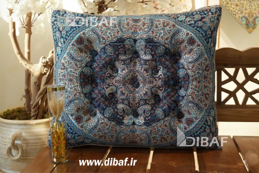 خرید پشتی سنتی ترمه طرح شاهسوند | رنگ سرمه ای