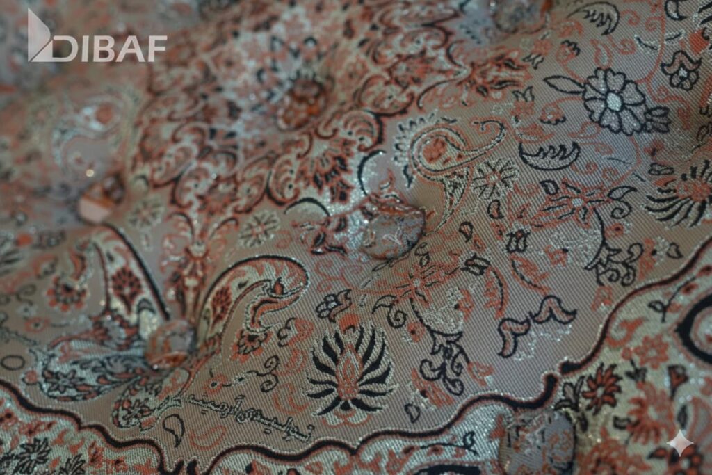 خرید پشتی سنتی ترمه طرح شاهسوند | رنگ طوسی