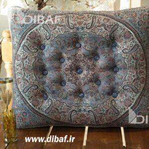 خرید پشتی سنتی ترمه طرح شاهسوند | رنگ طوسی