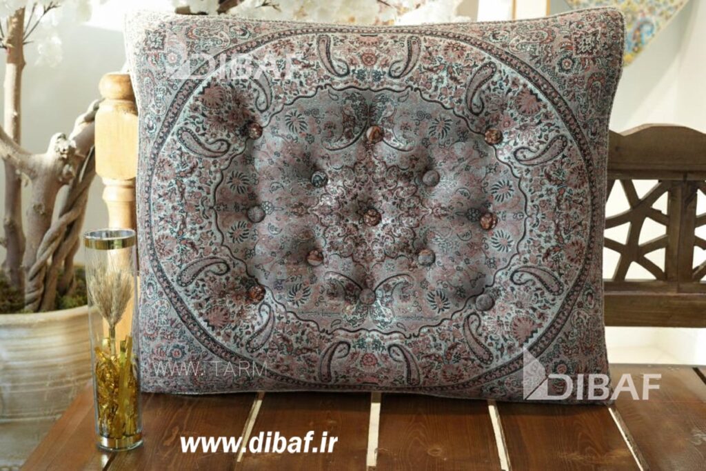 خرید پشتی سنتی ترمه طرح شاهسوند | رنگ نسکافه ای