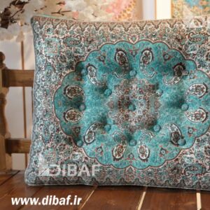 فروش پشتی سنتی ترمه طرح نیلوفر | رنگ سبز