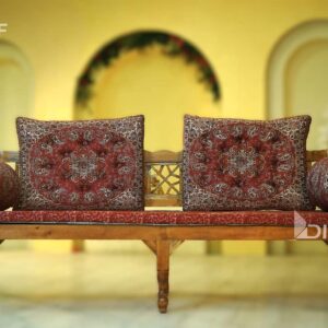 شاه نشین پنج تکه طرح شقایق رنگ قرمز